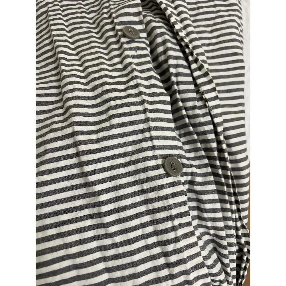 IKEA SOLFIBBLA WHITE/grey STRIPE FULL DUVET Cover Cotton 80x86”